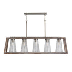 Capital Lighting 840551HN-504 Black Wash,Matte Nickel 50'' W X 14'' H X 12'' E 5-light Clear Stone Seeded Glass Linear In Black Wash Wood And Matte Nickel Image 2