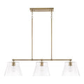 Capital Lighting 846931AD Aged Brass 44.5'' W X 10'' H 3-light Linear In Aged Brass With Clear Seeded Glass Image 1