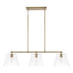 Capital Lighting 846931AD Aged Brass 44.5'' W X 10'' H 3-light Linear In Aged Brass With Clear Seeded Glass Image 1