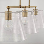 Capital Lighting Baker 44.5'' W X 10'' H 3-light Linear In Aged Brass With Clear Seeded Glass