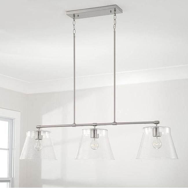 Capital Lighting 846931BN Brushed Nickel 44.5'' W X 10'' H 3-light Linear In Brushed Nickel With Clear Seeded Glass Image 2