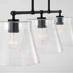 Capital Lighting Baker 44.5'' W X 10'' H 3-light Linear In Aged Brass With Clear Seeded Glass