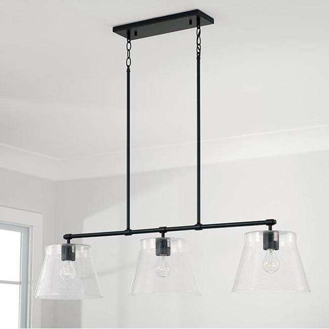 Capital Lighting 846931MB Matte Black 44.5'' W X 10'' H 3-light Linear In Matte Black With Clear Seeded Glass Image 2
