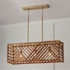 Capital Lighting 847431MA Matte Brass 35.5''w X 12.5''h 3-light Linear In Matte Brass With Natural Bamboo Image 3