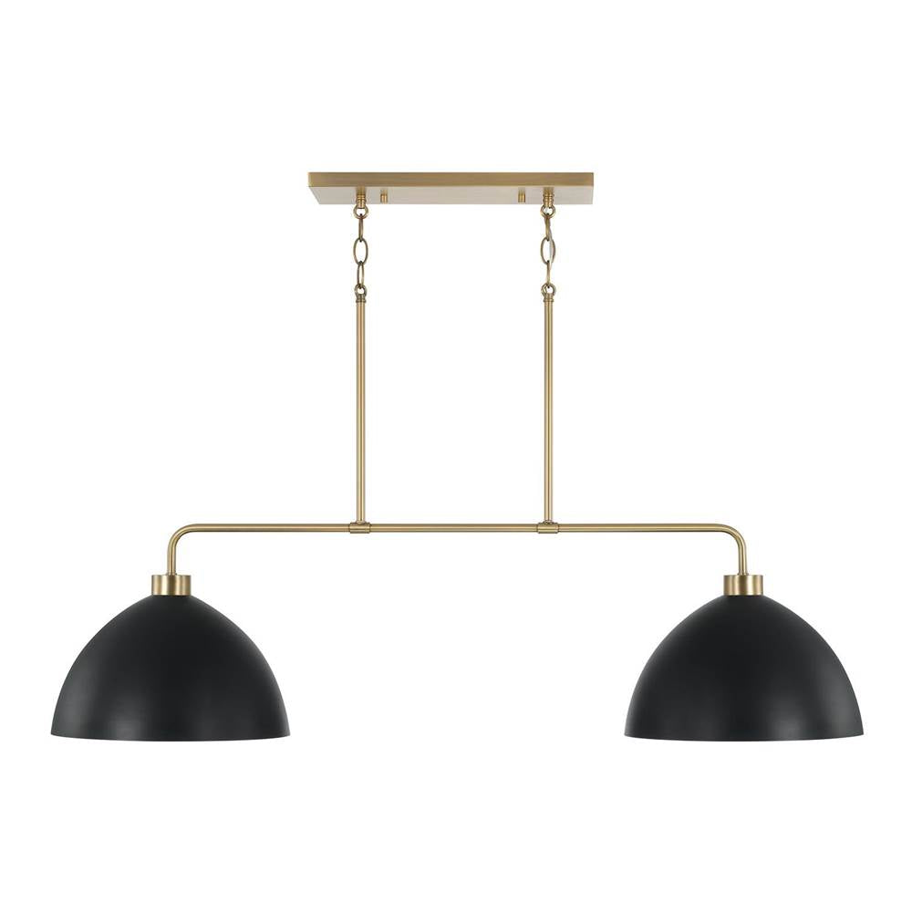 Capital Lighting 852021AB Aged Brass,Black 44''w X 11.50''h 2-light Linear Chandelier In Aged Brass And Black Image 1