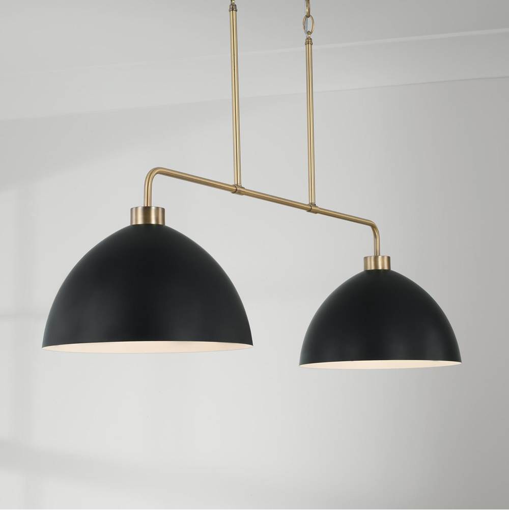 Capital Lighting 852021AB Aged Brass,Black 44''w X 11.50''h 2-light Linear Chandelier In Aged Brass And Black Image 3