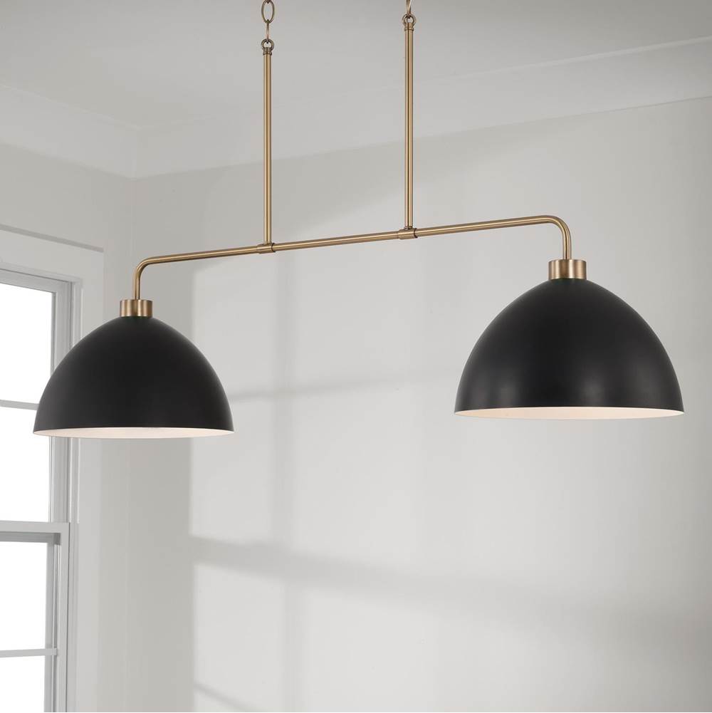 Capital Lighting 852021AB Aged Brass,Black 44''w X 11.50''h 2-light Linear Chandelier In Aged Brass And Black Image 4