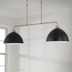 Capital Lighting 852021AB Aged Brass,Black 44''w X 11.50''h 2-light Linear Chandelier In Aged Brass And Black Image 4