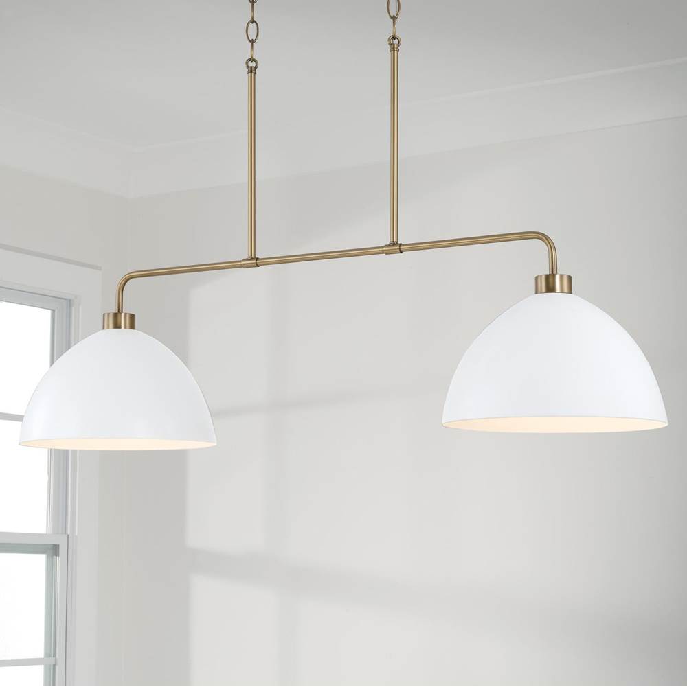 Capital Lighting Ross 44''w X 11.50''h 2-light Linear Chandelier In Aged Brass And Black