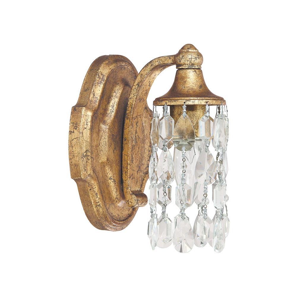 Capital Lighting Blakely 5'' W X 8'' H X 6'' E 1-light Sconce In Antique Gold With Crystal Shade