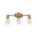 Capital Lighting Blakely 20.5'' W X 10'' H X 6'' E 3-light Vanity In Antique Gold With Crystal Shades
