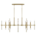 Capital Lighting 858001MA Matte Brass 47.25'' W X 20.25'' H 16-light Linear Chandelier In Matte Brass With Real White Marble Rods Image 1