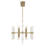 Capital Lighting 858001MA Matte Brass 47.25'' W X 20.25'' H 16-light Linear Chandelier In Matte Brass With Real White Marble Rods Image 3