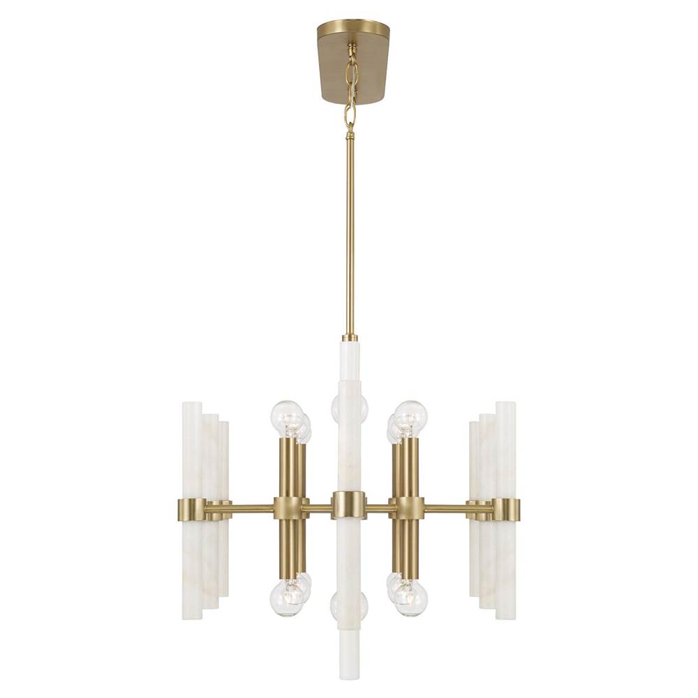 Capital Lighting 858001MA Matte Brass 47.25'' W X 20.25'' H 16-light Linear Chandelier In Matte Brass With Real White Marble Rods Image 3