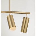 Capital Lighting 861751AD Aged Brass 40'' W X 11.25'' H 5-light Adjustable Linear Chandelier In Aged Brass With Matte White Interior And Repositional Metal Shades Image 6