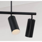 Capital Lighting 861751MB Matte Black 40'' W X 11.25'' H 5-light Adjustable Linear Chandelier In Matte Black With Matte White Interior And Repositional Metal Shades Image 6