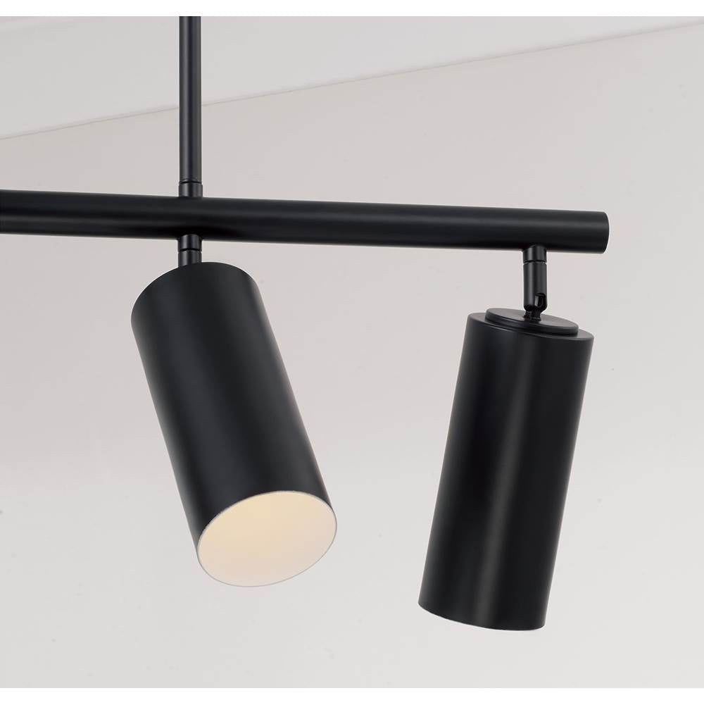Capital Lighting 861751MB Matte Black 40'' W X 11.25'' H 5-light Adjustable Linear Chandelier In Matte Black With Matte White Interior And Repositional Metal Shades Image 6