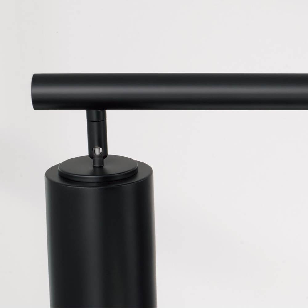Capital Lighting 861751MB Matte Black 40'' W X 11.25'' H 5-light Adjustable Linear Chandelier In Matte Black With Matte White Interior And Repositional Metal Shades Image 4