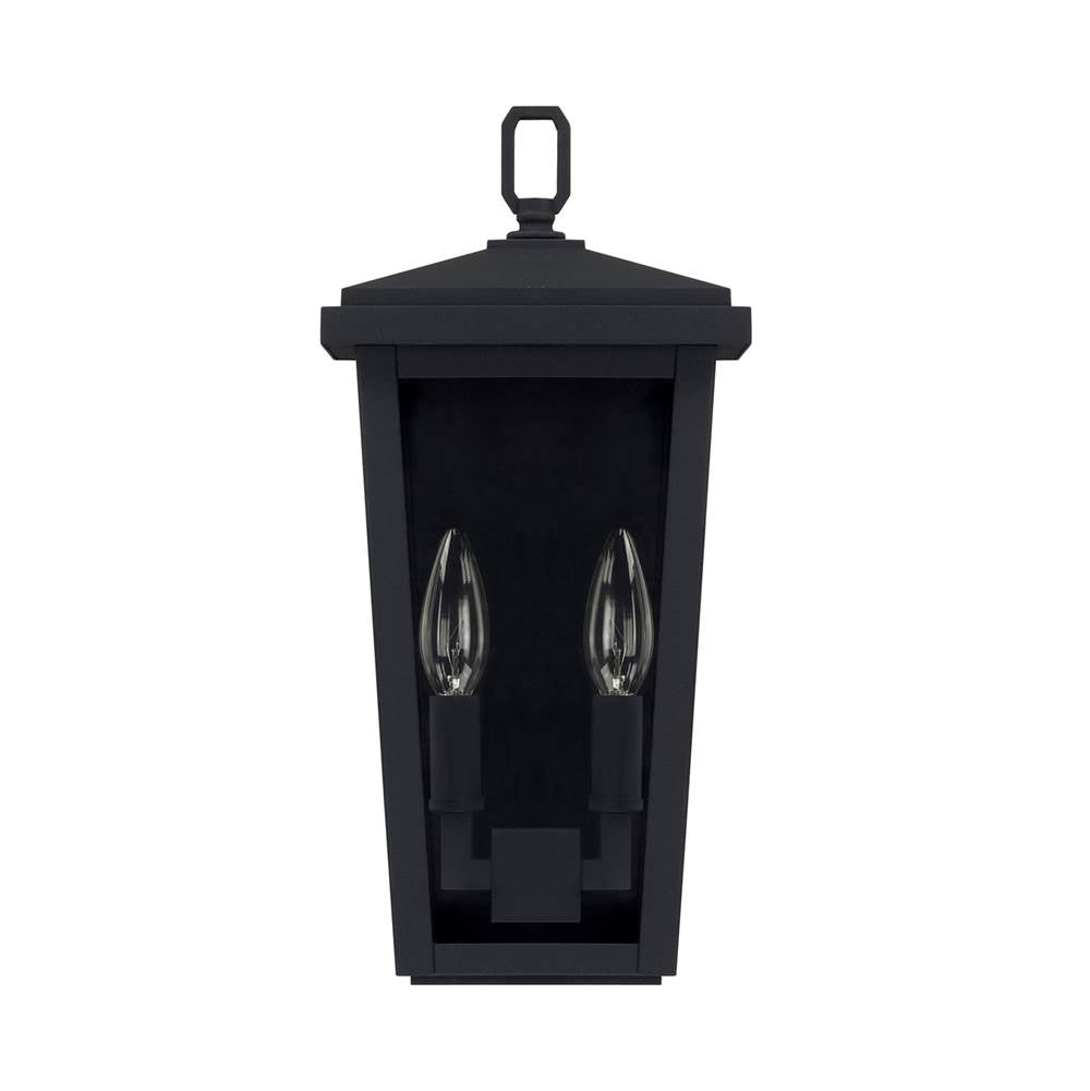 Capital Lighting Donnelly 7''w X 15''h 2-light Clear Glass Outdoor Flush Wall Lantern In Black