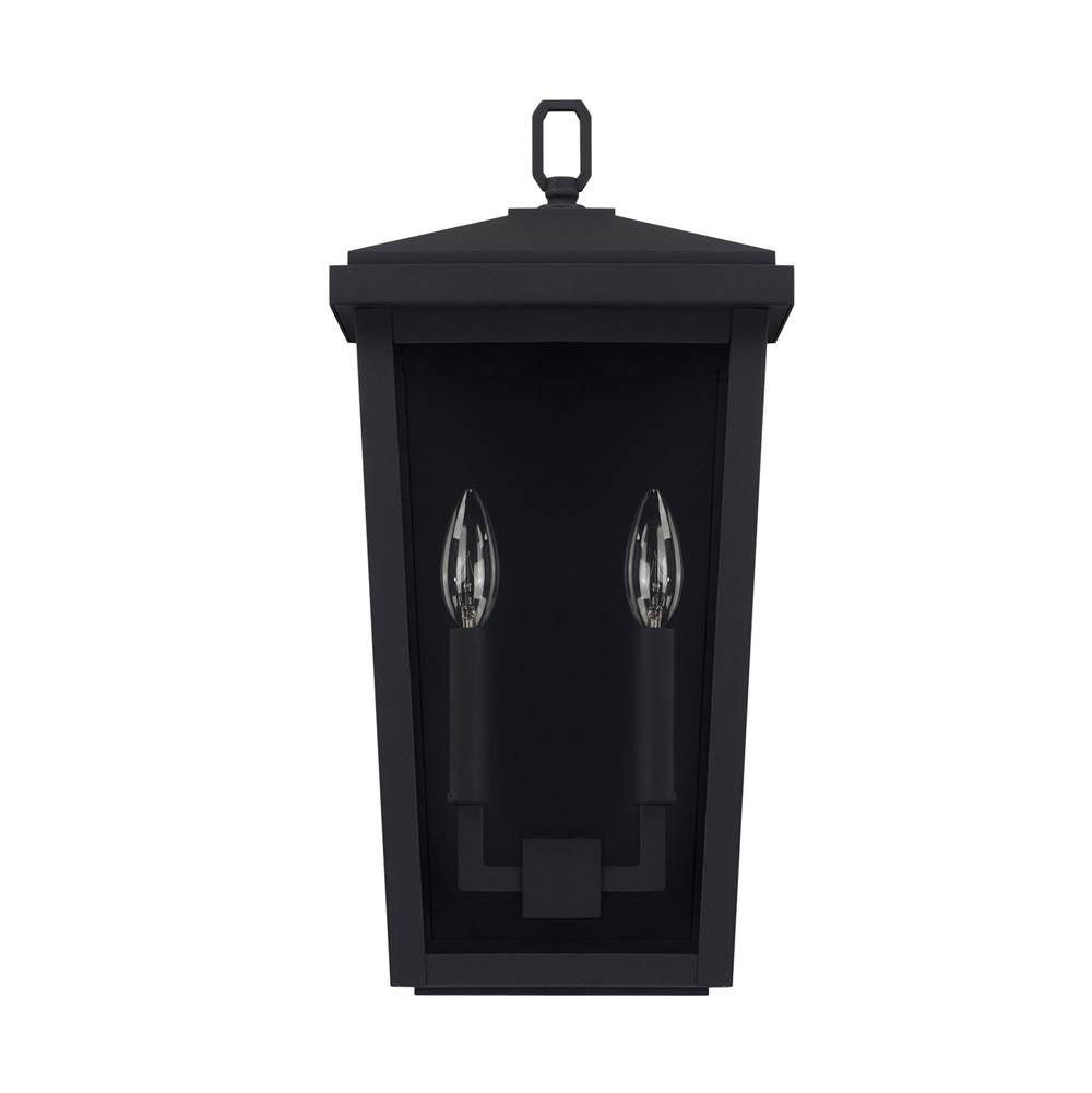 Capital Lighting Donnelly 9''w X 18''h 2-light Clear Glass Outdoor Flush Wall Lantern In Black