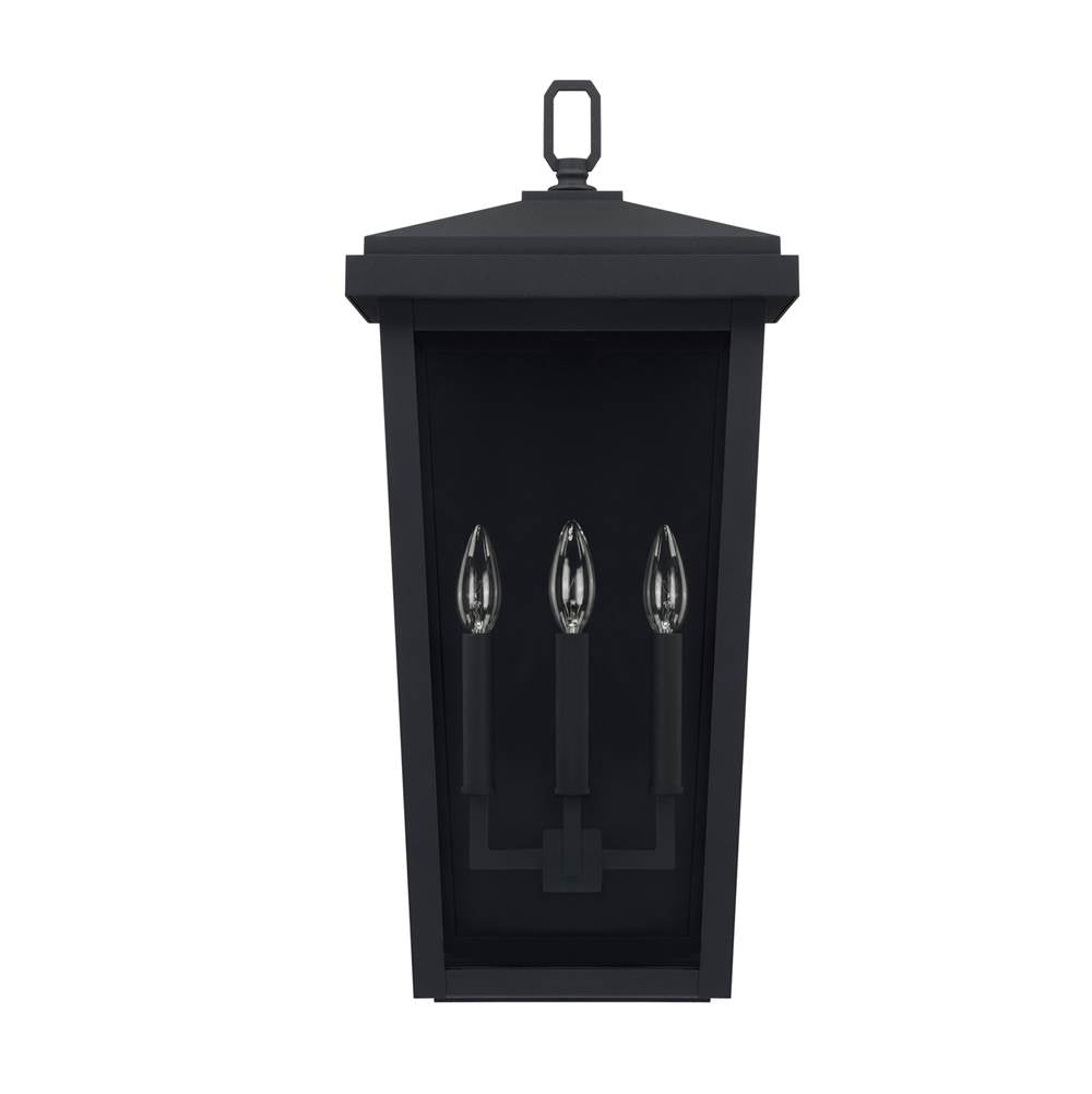 Capital Lighting Donnelly 11.5''w X 24''h 3-light Clear Glass Outdoor Wall Lantern In Black