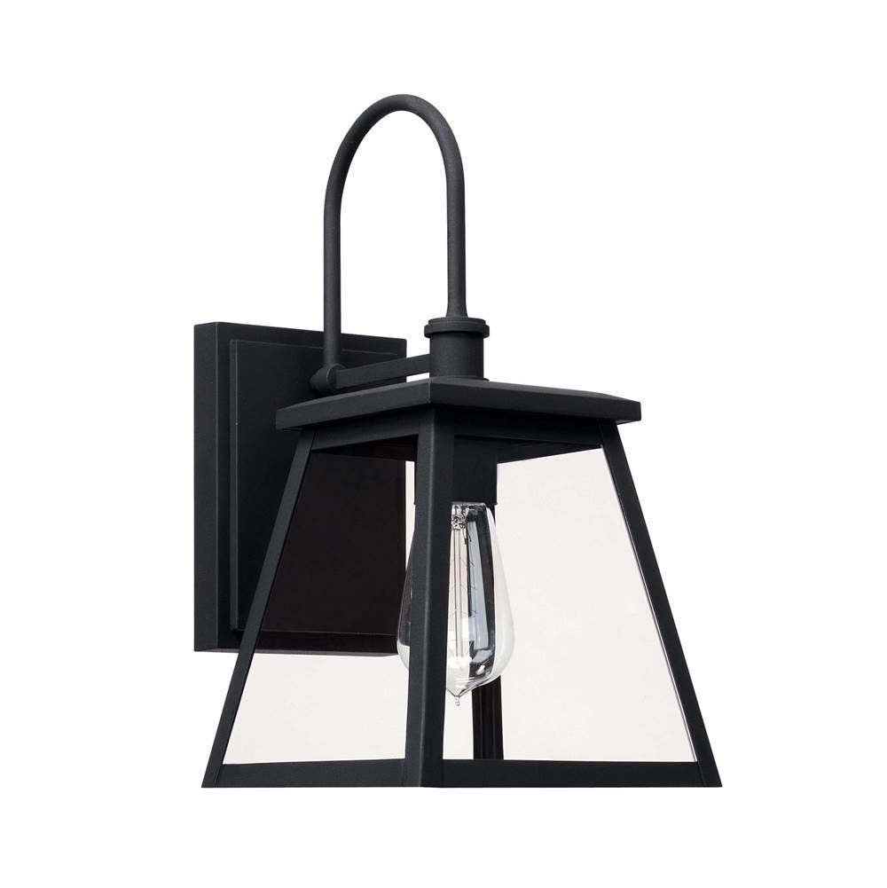 Capital Lighting Belmore 7.5'' W X 14.5'' H X 10'' E Tall 1-light Clear Glass Outdoor Wall Lantern In Black