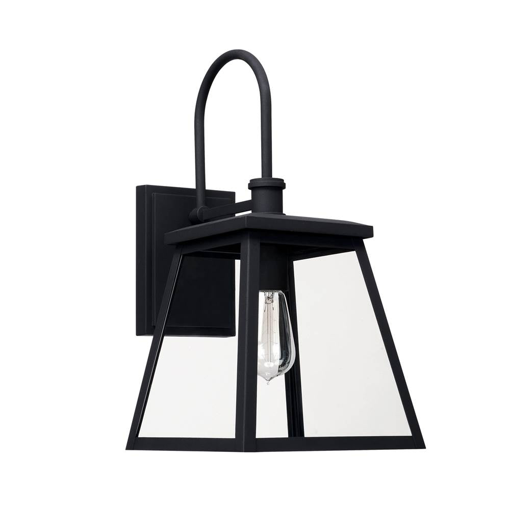 Capital Lighting Belmore 9''w X 18''h 1-light Clear Glass Outdoor Wall Lantern In Black