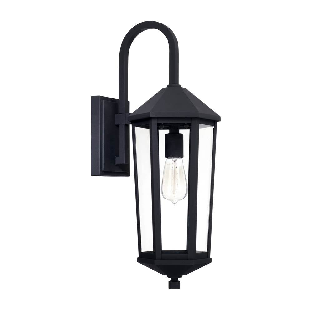 Capital Lighting Ellsworth 8''w X 23''h 1-light Clear Glass Outdoor Wall Lantern In Black
