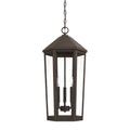 Capital Lighting Ellsworth 12.5'' W X 26'' H 3-light Clear Glass Outdoor Hanging Lantern In Oiled Bronze