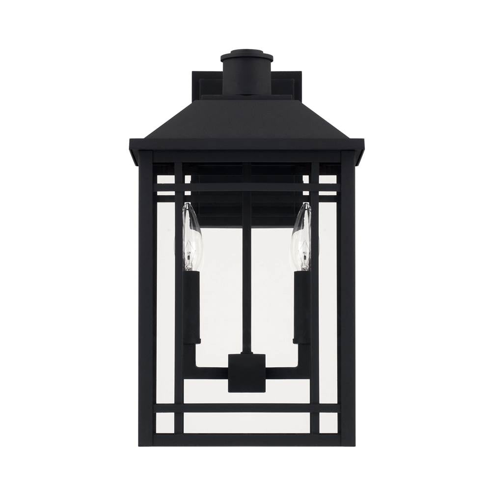 Capital Lighting Braden 10''w X 17''h 2-light Clear Glass Outdoor Wall Lantern In Black