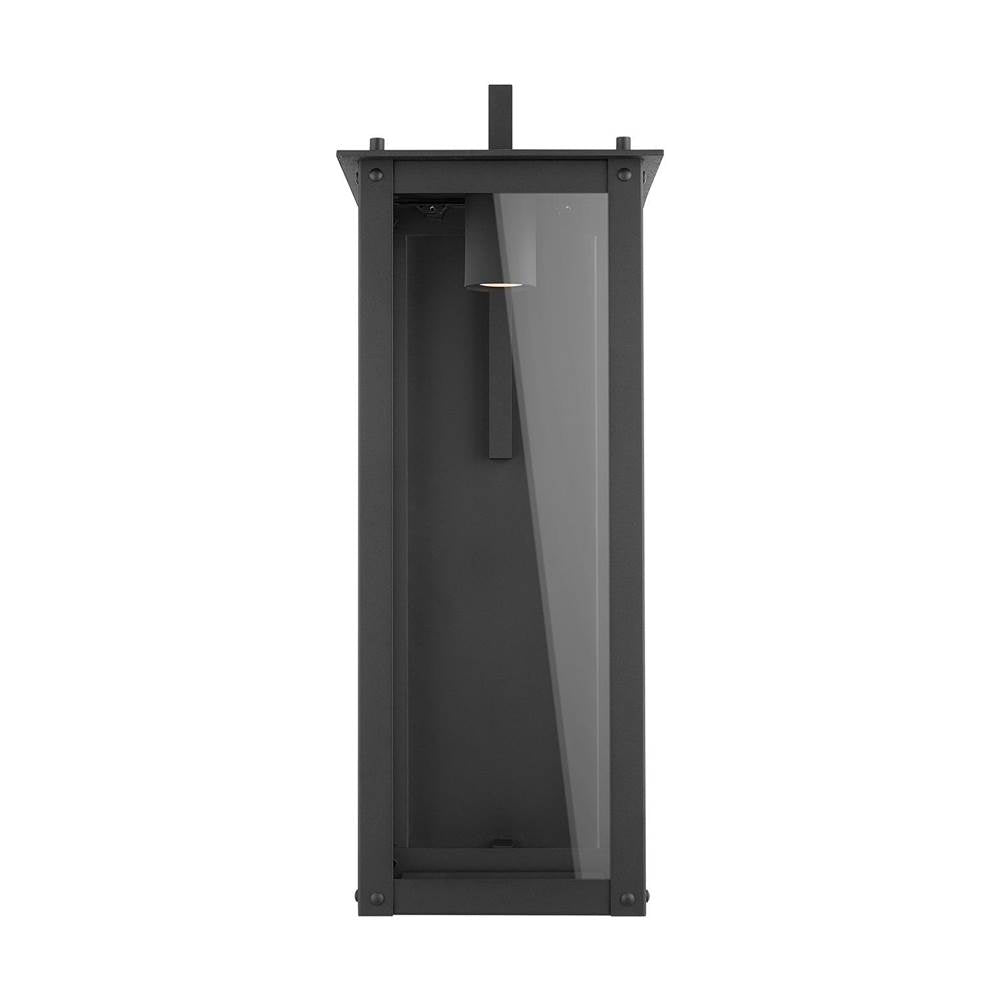 Capital Lighting 934641BK-GL Black 11''w X 29''h Minimal Light Pollution Outdoor Wall Lantern In Black With Clear Glass Image 1