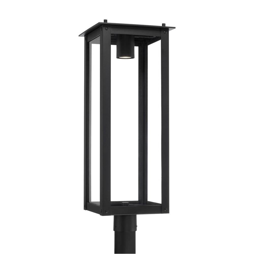 Capital Lighting 934643BK-GL Black 11''w X 29''h 1-light Post Lantern In Black With Clear Glass Gu Twist Lock Night Sky Friendly Image 1