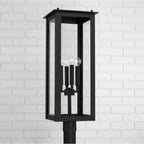 Capital Lighting Hunt 11''w X 29''h 4-light Post Lantern In Black With Clear Glass