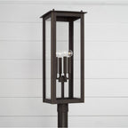 Capital Lighting Hunt 11''w X 29''h 4-light Post Lantern In Black With Clear Glass