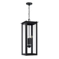 Capital Lighting 934644BK Black 11'' W X 28.5'' H 4-light Outdoor Rectangular Hanging Lantern In Black With Clear Glass Image 1