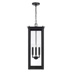 Capital Lighting 934644BK Black 11'' W X 28.5'' H 4-light Outdoor Rectangular Hanging Lantern In Black With Clear Glass Image 2
