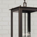 Capital Lighting 934644OZ Oiled Bronze 12'' W X 28.5'' H 4-light Outdoor Rectangular Hanging Lantern In Oiled Bronze With Clear Glass Image 3