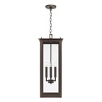 Capital Lighting 934644OZ Oiled Bronze 12'' W X 28.5'' H 4-light Outdoor Rectangular Hanging Lantern In Oiled Bronze With Clear Glass Image 2