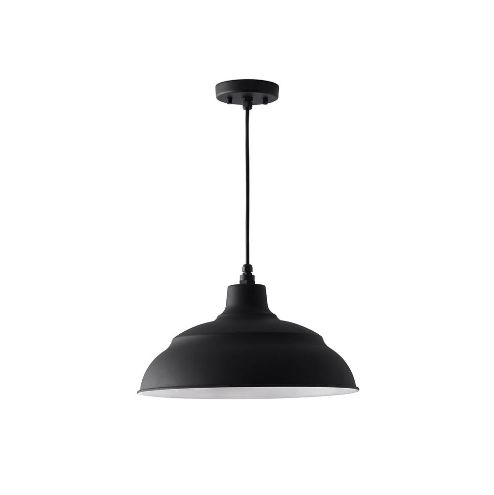 Capital Lighting Rlm 17'' W X 10'' H Rlm 1-light Outdoor Hanging Lantern In Black With White Shade Interior