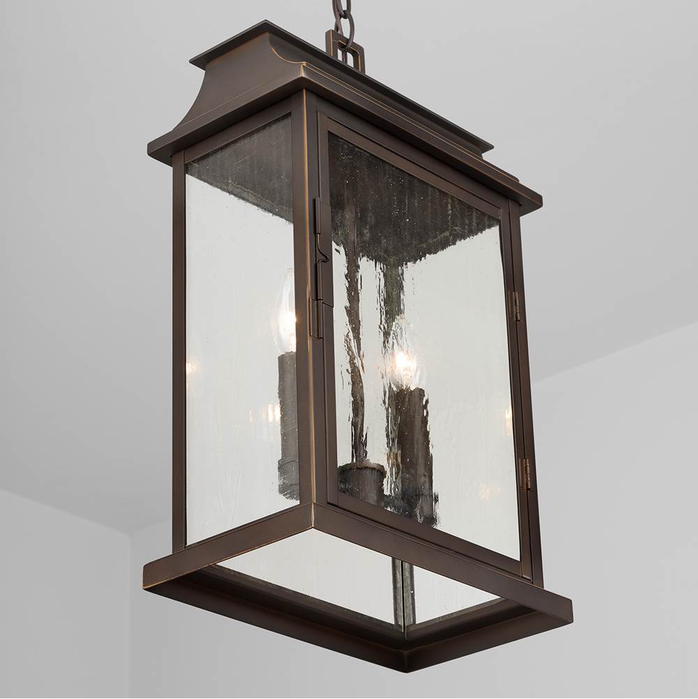 Capital Lighting 936823OZ Oiled Bronze 12'' W X 20'' H 2-light Antiqued Glass Outdoor Hanging Lantern In Oiled Bronze Image 4