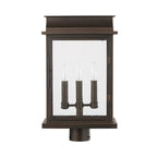 Capital Lighting 936832OZ Oiled Bronze 12'' W X 20'' H 3-light Antiqued Glass Outdoor Post Lantern Fits 3'' Post (sold Separately) In Oiled Bronze Image 1