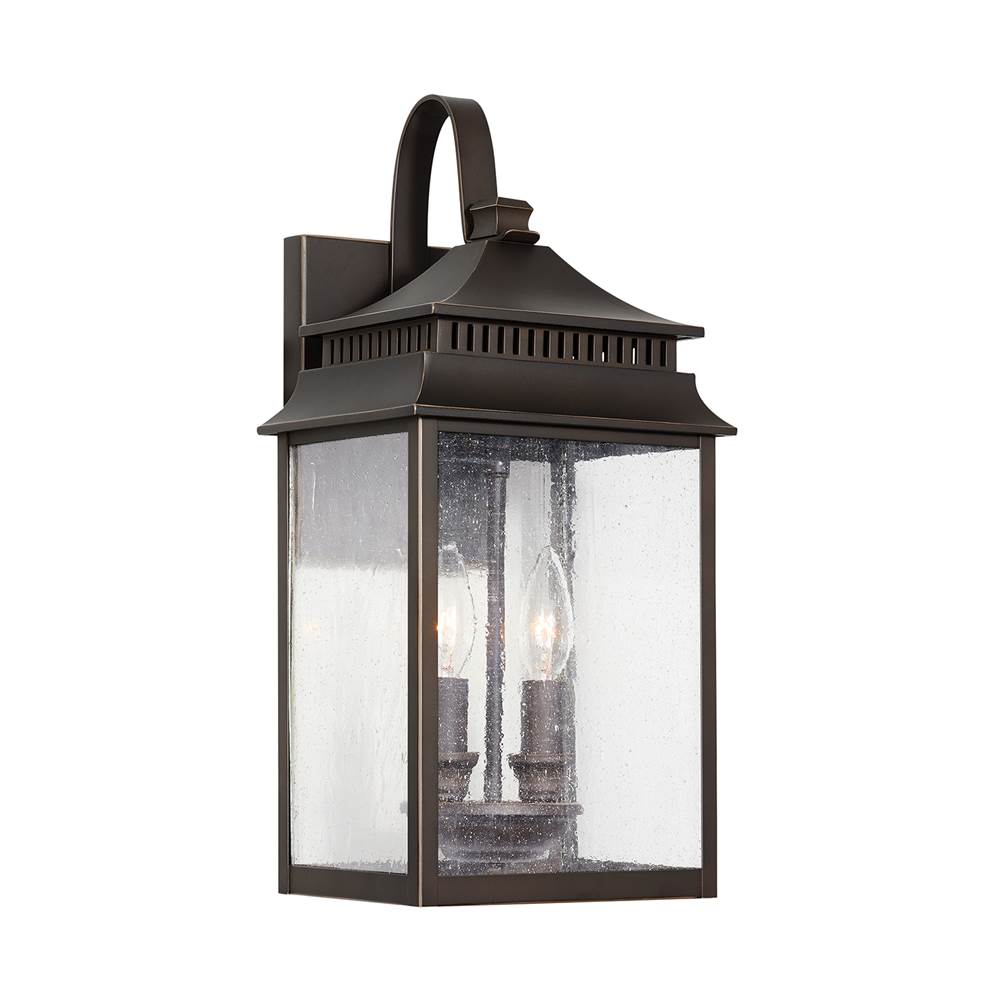 Capital Lighting 936921OZ Oiled Bronze 8.5''w X 18''h 2-light Antiqued Water Glass Outdoor Wall Lantern In Oiled Bronze Image 1