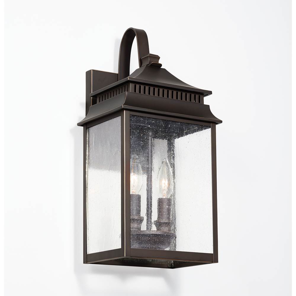 Capital Lighting 936921OZ Oiled Bronze 8.5''w X 18''h 2-light Antiqued Water Glass Outdoor Wall Lantern In Oiled Bronze Image 5