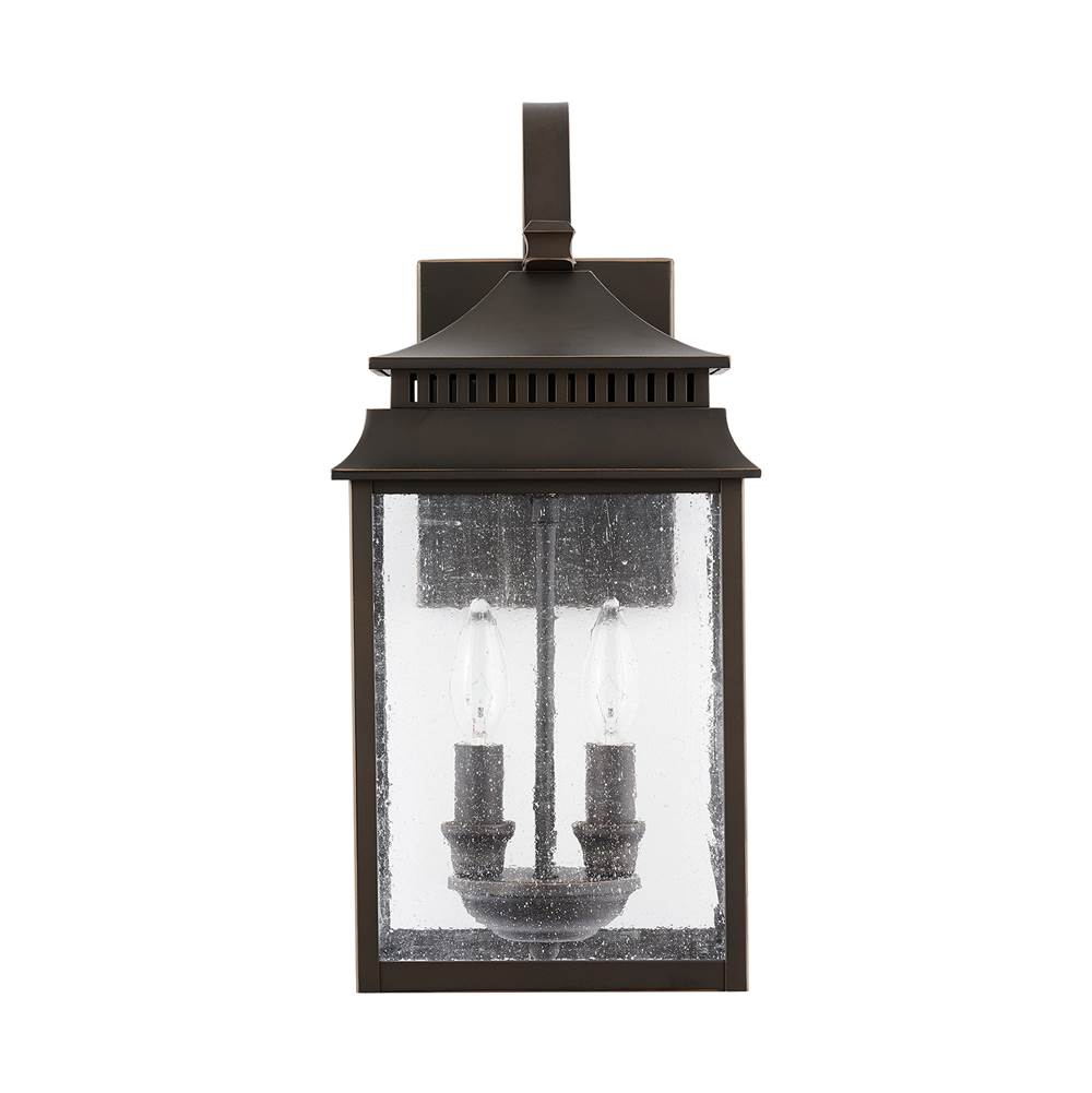 Capital Lighting 936921OZ Oiled Bronze 8.5''w X 18''h 2-light Antiqued Water Glass Outdoor Wall Lantern In Oiled Bronze Image 4