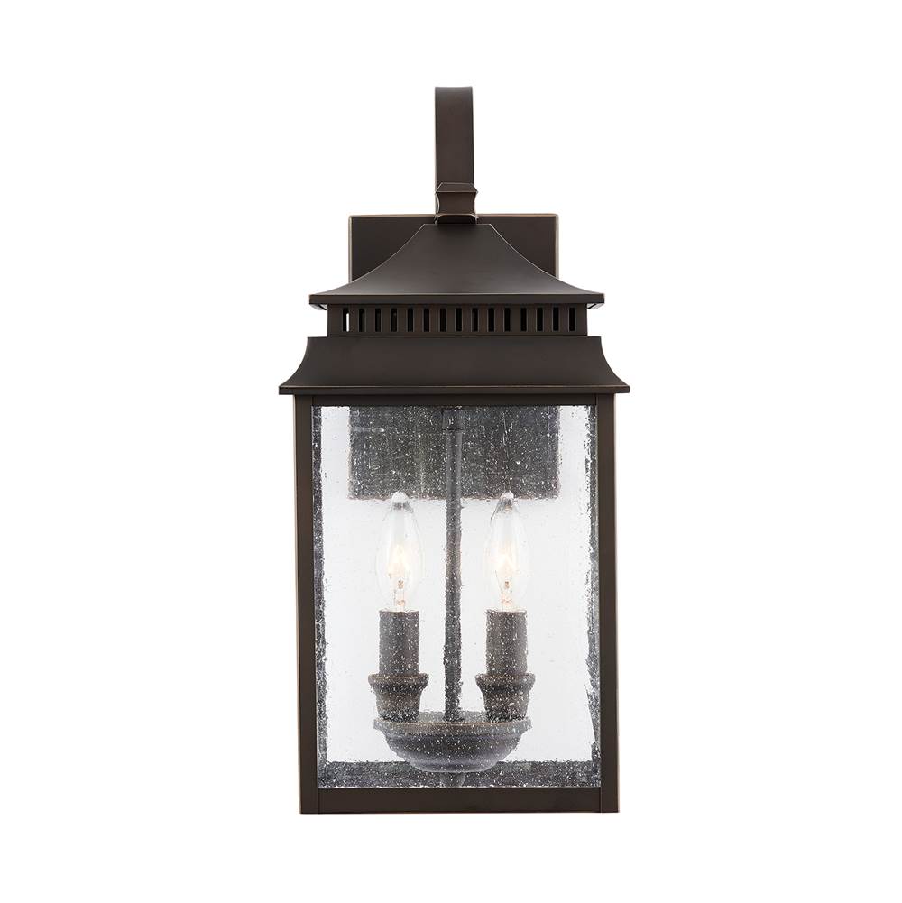 Capital Lighting 936921OZ Oiled Bronze 8.5''w X 18''h 2-light Antiqued Water Glass Outdoor Wall Lantern In Oiled Bronze Image 3