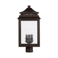 Capital Lighting 936932OZ Oiled Bronze 10'' W X 21'' H 3-light Antiqued Water Glass Outdoor Post Lantern Fits 3'' Post (sold Separately) In Oiled Bronze Image 1