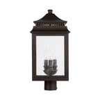 Capital Lighting 936932OZ Oiled Bronze 10'' W X 21'' H 3-light Antiqued Water Glass Outdoor Post Lantern Fits 3'' Post (sold Separately) In Oiled Bronze Image 1