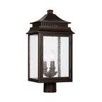 Capital Lighting Sutter Creek 10'' W X 21'' H 3-light Antiqued Water Glass Outdoor Post Lantern Fits 3'' Post (sold Separately) In Oiled Bronze