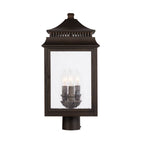 Capital Lighting 936932OZ Oiled Bronze 10'' W X 21'' H 3-light Antiqued Water Glass Outdoor Post Lantern Fits 3'' Post (sold Separately) In Oiled Bronze Image 2