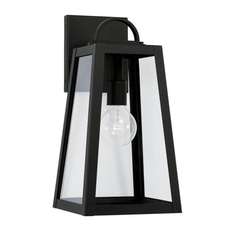 Capital Lighting Leighton 8''w X 16''h 1-light Outdoor Wall Lantern In Black With Clear Glass
